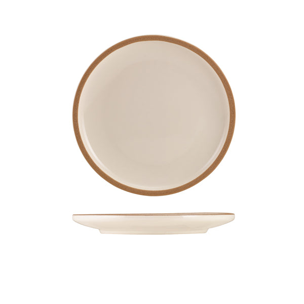 GenWare Kava White Stoneware Coupe Plate 20cm - Pack 6