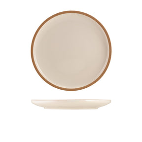 GenWare Kava White Stoneware Coupe Plate 23cm - Pack 6