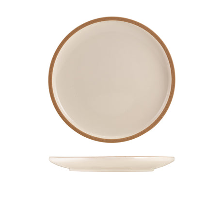 GenWare Kava White Stoneware Coupe Plate 23cm - Pack 6