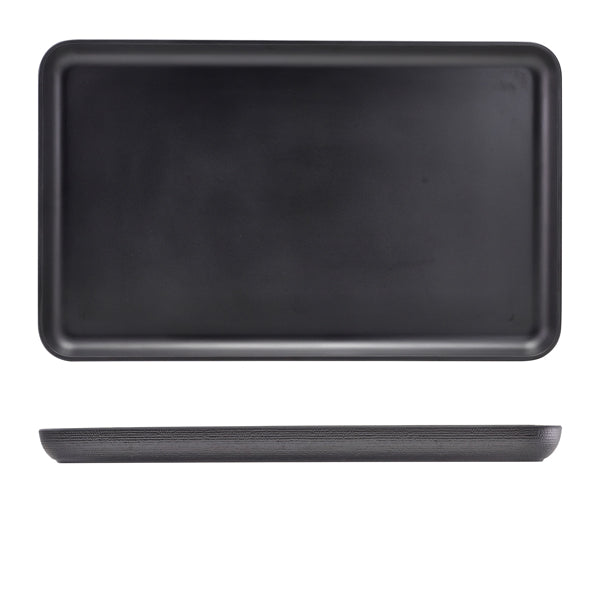 GenWare Melamine Black Jute Platter GN 1/1 - Pack 1