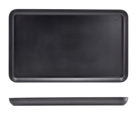 GenWare Melamine Black Jute Platter GN 1/1 - Pack 1