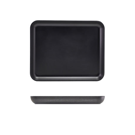 GenWare Melamine Black Jute Platter GN 1/2 - Pack 1