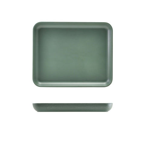GenWare Melamine Green Jute Platter GN 1/2 - Pack 1