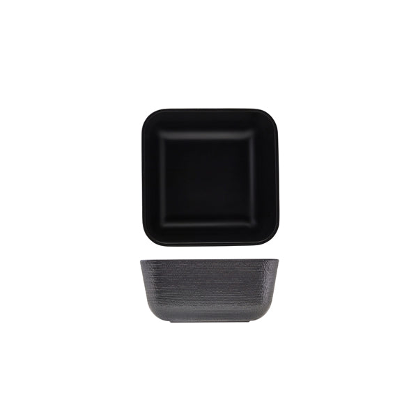 GenWare Melamine Black Jute Square Buffet Bowl 20cm - Pack 1