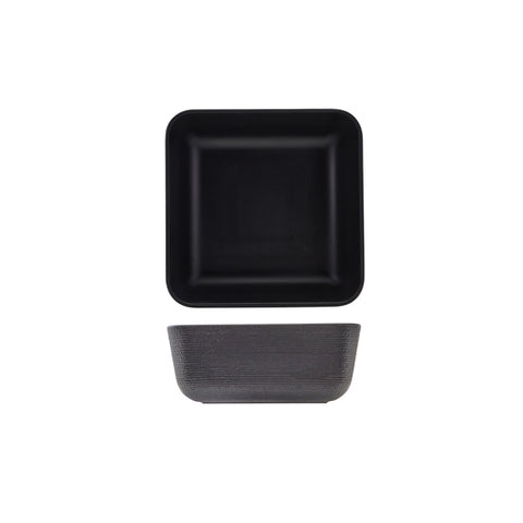 GenWare Melamine Black Jute Square Buffet Bowl 25cm - Pack 1