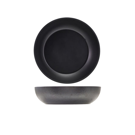 GenWare Melamine Black Jute Buffet Bowl 28 x 7.5cm - Pack 1