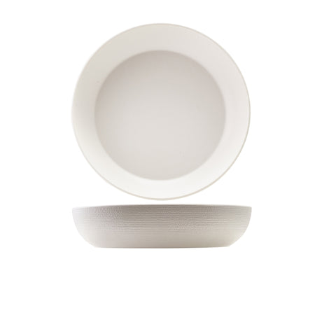 GenWare Melamine White Jute Buffet Bowl 35 x 7.5cm - Pack 1