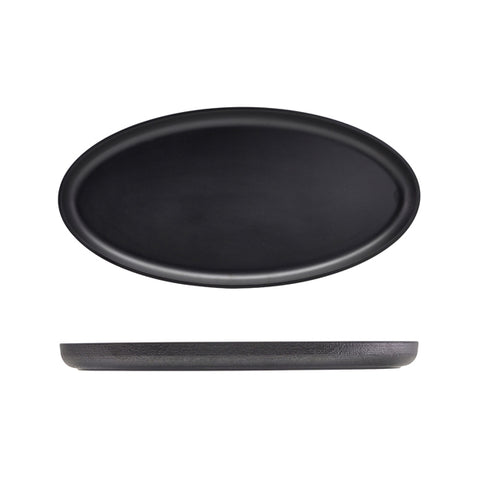 GenWare Melamine Black Jute Oval Dish 47.5 x 23.8 x 3.5cm - Pack 1