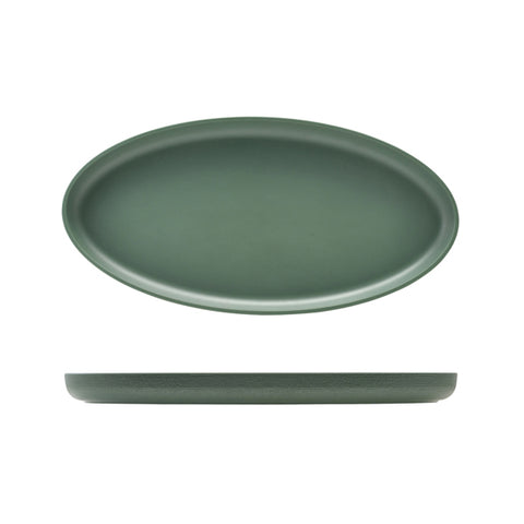 GenWare Melamine Green Jute Oval Dish 47.5 x 23.8 x 3.5cm - Pack 1