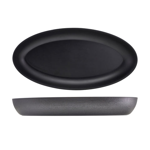 GenWare Melamine Black Jute Deep Oval Dish 55 x 27.5 x 7.5cm - Pack 1