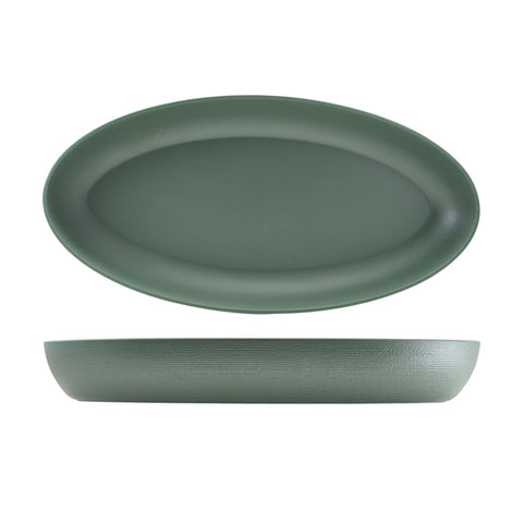 GenWare Melamine Green Jute Deep Oval Dish 55 x 27.5 x 7.5cm - Pack 1