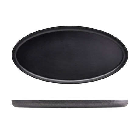 GenWare Melamine Black Jute Oval Dish 55 x 27.5 x 3.5cm - Pack 1