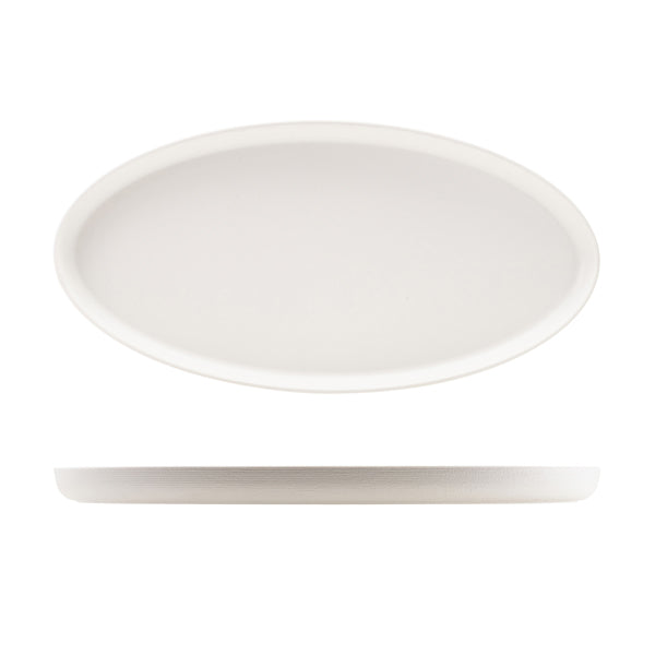 GenWare Melamine White Jute Oval Dish 55 x 27.5 x 3.5cm - Pack 1