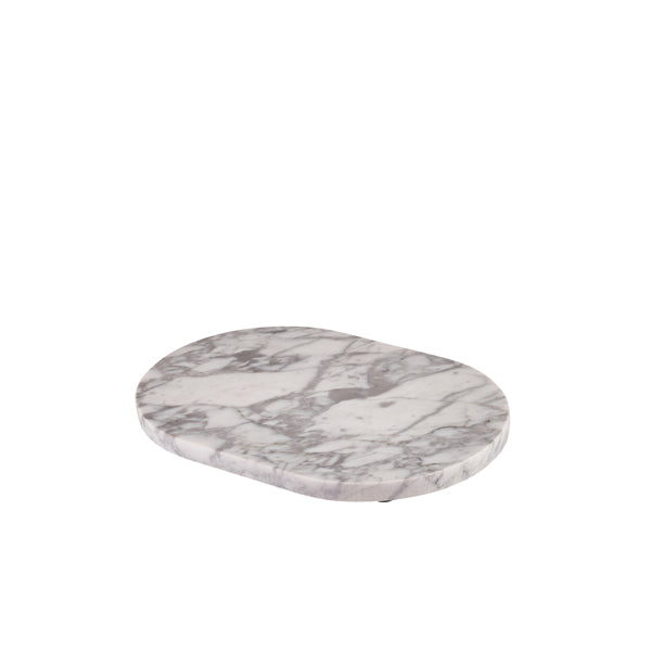 GenWare White Marble Oval Platter 25x17cm - Pack 1