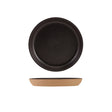 GenWare Kava Black Stoneware Ribbed Plate 18cm - Pack 6