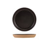 GenWare Kava Black Stoneware Ribbed Plate 18cm - Pack 6