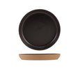 GenWare Kava Black Stoneware Ribbed Plate 20cm - Pack 6