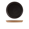 GenWare Kava Black Stoneware Ribbed Plate 25cm - Pack 6
