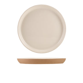 GenWare Kava White Stoneware Ribbed Plate 25cm - Pack 6