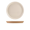 GenWare Kava White Stoneware Ribbed Plate 25cm - Pack 6
