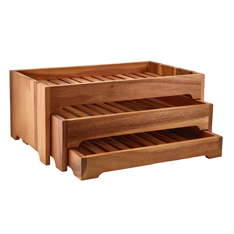 GenWare Acacia Wood 3 Tier Display Stand GN 1/1 - Pack 1