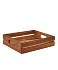 GenWare Acacia Wood Low Box/ Riser GN 1/2 - Pack 1