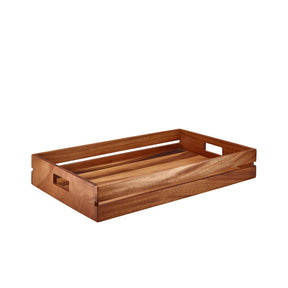 Genware Acacia Wood Low Box/ Riser GN 1/1 - Pack 1