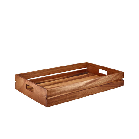 Genware Acacia Wood Low Box/ Riser GN 1/1 - Pack 1