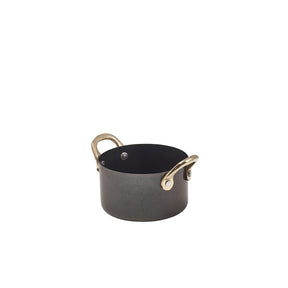 GenWare Black Vintage Steel Mini Casserole Dish 9 x 5.25cm - Pack 6