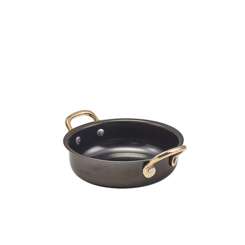 GenWare Black Vintage Steel Round Dish 13.5 x 3.75cm - Pack 6