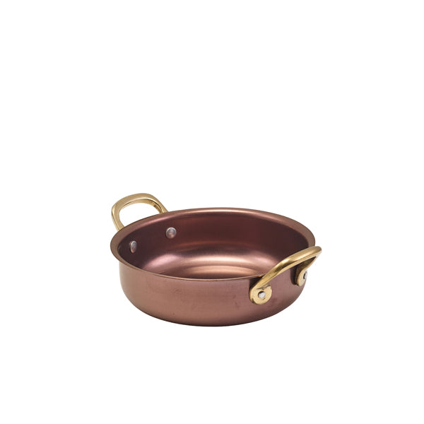 GenWare Copper Vintage Steel Round Dish 13.5 x 3.75cm - Pack 6