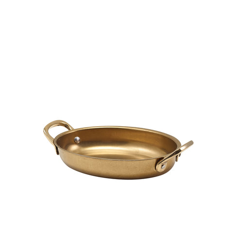 GenWare Gold Vintage Steel Oval Dish 16.5 x 12.5cm - Pack 6