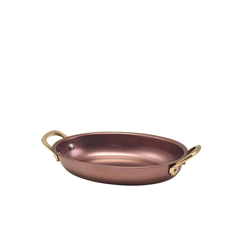 GenWare Copper Vintage Steel Oval Dish 18.5 x 13.5cm - Pack 6