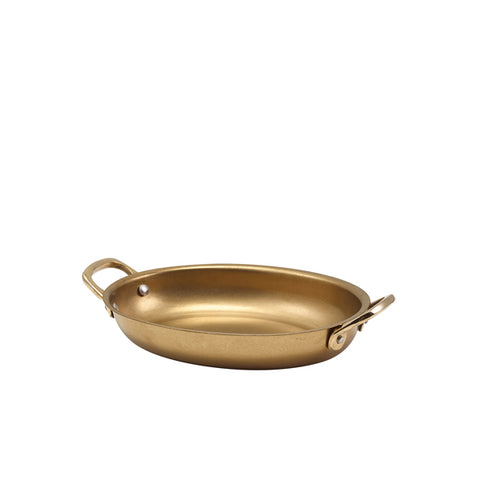 GenWare Gold Vintage Steel Oval Dish 18.5 x 13.5cm - Pack 6