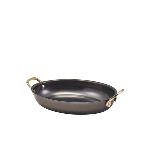 GenWare Black Vintage Steel Oval Dish 20.75 x 15.75cm - Pack 6