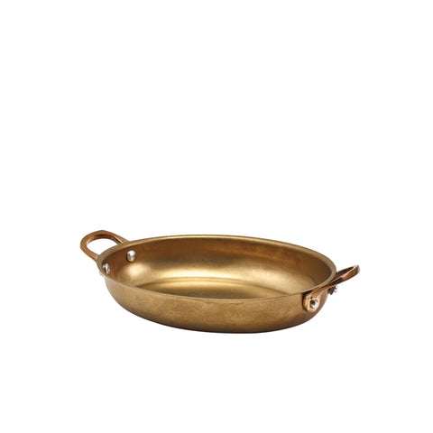 GenWare Gold Vintage Steel Oval Dish 20.75 x 15.75cm - Pack 6