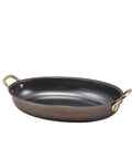 GenWare Black Vintage Steel Oval Dish 24.5 x 17.5cm - Pack 6