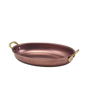 GenWare Copper Vintage Steel Oval Dish 24.5 x 17.5cm - Pack 6