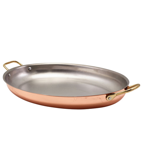 GenWare Copper Plated Oval Dish 37.5 x 26cm - Pack 3