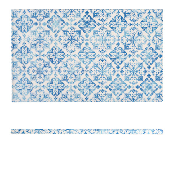 GenWare Melamine Blue Talavera GN 1/1 Slab 53 x 32.5cm - Pack 1