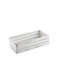 Genware White Wash Wooden Crate 25 x 12 x 7.5cm- Pack 1