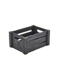 Genware Black Wooden Crate 22.8 x 16.5 x 11cm- Pack 1