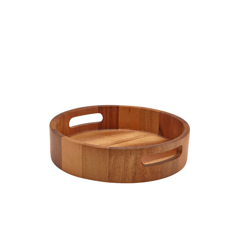 GenWare Acacia Wood Round Serving Tray 25cm - Pack 1