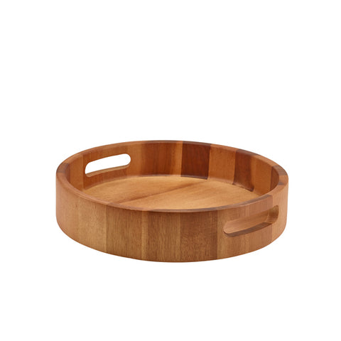 GenWare Acacia Wood Round Serving Tray 30cm - Pack 1