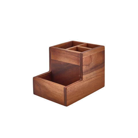 GenWare Acacia Wood 4 Compartment Table Caddy - Pack 1