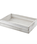 Genware White Wash Wooden Crate 35 x 23 x 8cm