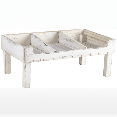 White Wash Wooden Display Crate Stand