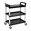 Genware Small 3 Tier PP Trolley Black Shelves