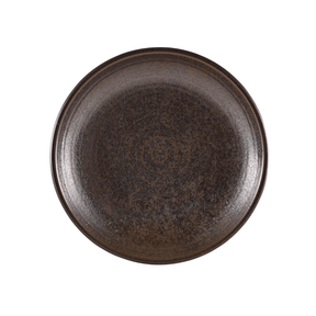black ceramic plate on a white background