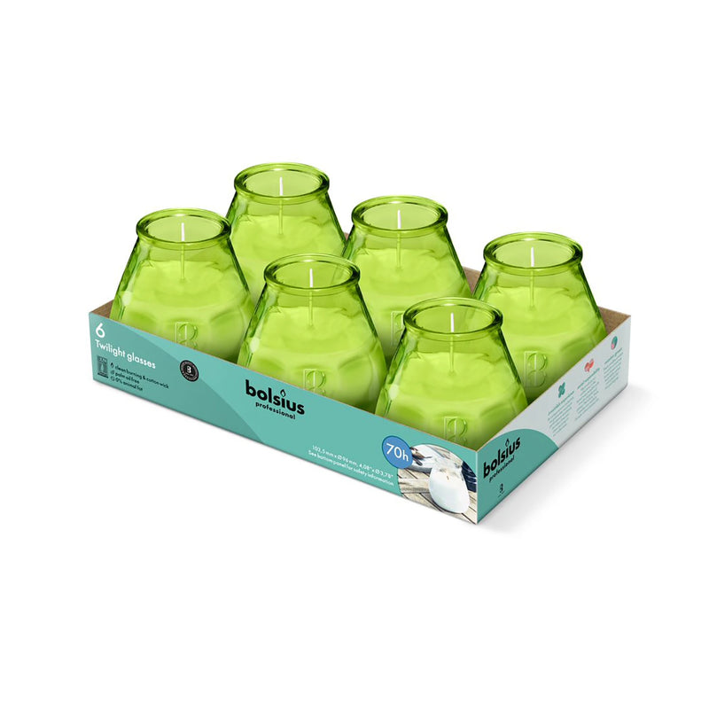 Twilight Lowboy Candles Green -  Pack of 6